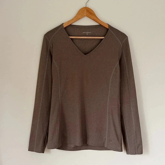 Tuff Athletics Tops - Tuff Athletics long sleeved  ladies top - v-neck - khaki green - L